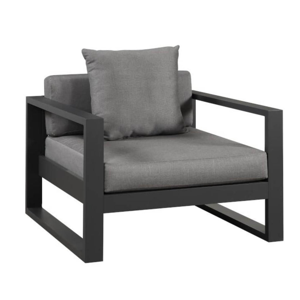 Salon de jardin en aluminium: un canapé 3 places, 2 fauteuils, une table basse - MOLOKAI