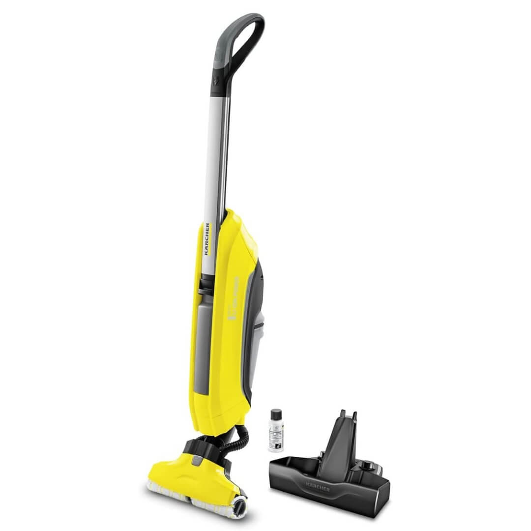Aspirateur Kärcher Nettoyeur de sols FC 5 Sans fil (Autonomie 60 minutes, 2 en 1 nettoie et aspire, Auto-Nettoyage des Rouleaux, Convient à Tous Types de Sols Durs)