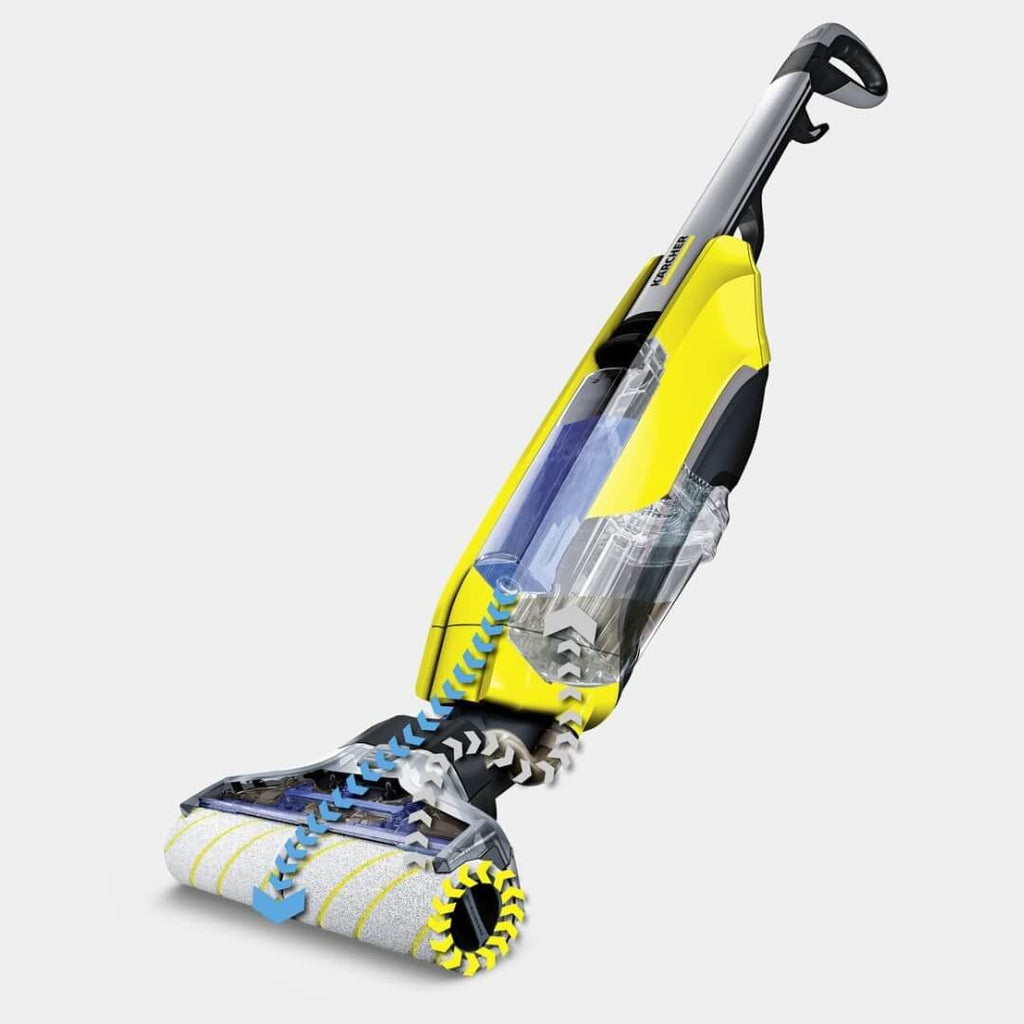Aspirateur Kärcher Nettoyeur de sols FC 5 Sans fil (Autonomie 60 minutes, 2 en 1 nettoie et aspire, Auto-Nettoyage des Rouleaux, Convient à Tous Types de Sols Durs)