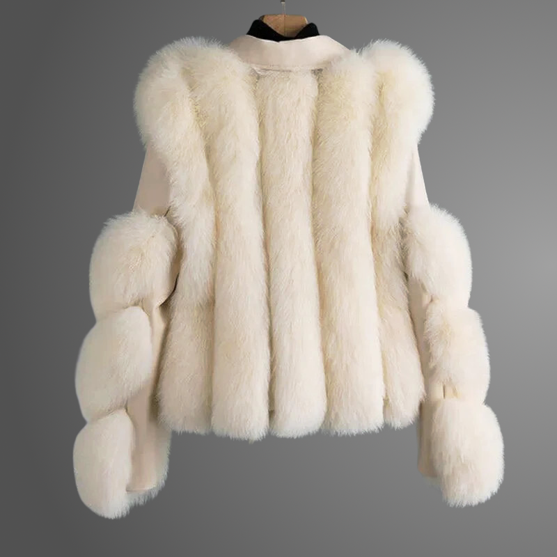 Veste en cuir et fourrure Valentina