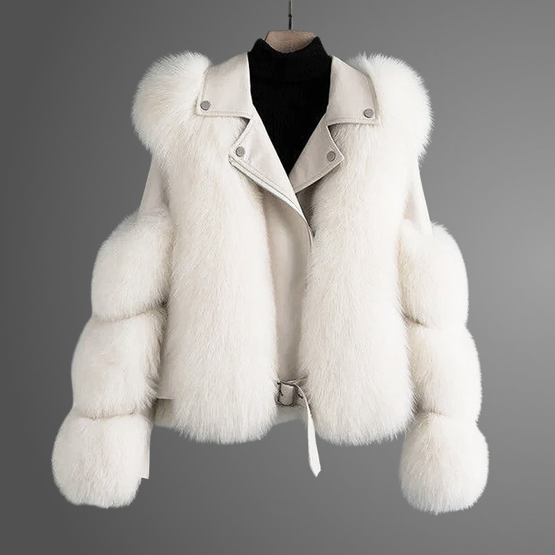 Veste en cuir et fourrure Valentina